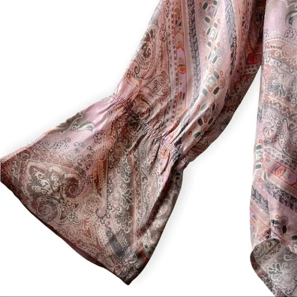 Odd Molly Button Up Pink & Grey Paisley  Blouse - Picture 6 of 11